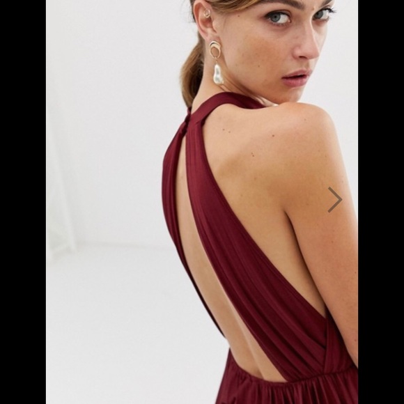 ASOS halter pleated waisted maxi dress 2 - worn once + dry cleaned - Picture 7 of 7